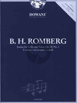 Romberg Sonata E-Minor Op.38 No.1 Cello and Piano Book with Cd (Edited by G.F. Jansen) (Dowani 3 Tempi Play-Along)