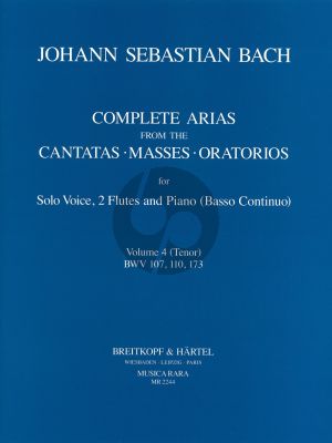 Bach Complete Arias from Cantatas-Masses-Oratorios) Vol.4 Tenor Voice- 2 Flutes-BC (Edited by A. Knipschild)