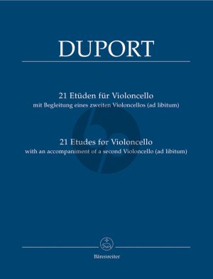 Duprt 21 Etuden Violoncello (mit begl. 2e Violonc.ad lib.) (Martin Rummel) (Barenreiter)