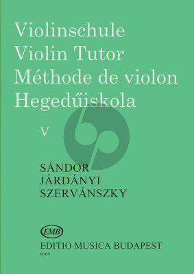 Sandor Szervansky Jardanyi Violin Method Violinschule - Violin Tutor Vol.5 (Hungarian, English, German, French
