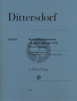 Dittersdorf Concerto E-major (Krebs 172) (Double bass-Orch.) (piano red.) (Henle-Urtext)