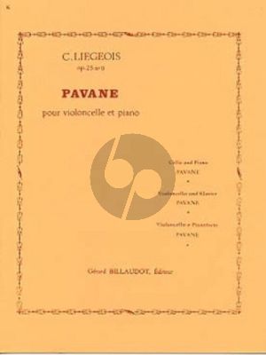 Liegeois Pavane Op.25 No.9 Violoncelle et Piano (No.9 des 15 morceaux faciles et progressifs Op. 25) Nabestellen