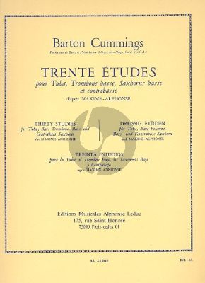 Cummings 30 Etudes d'apres Max Alphonse pour Tuba ou Trombone basse