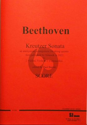 Beethoven Kreutzer Sonate Op.47 arr. for String Quintet (2 Vi-Va- 2 Vc) (Score)