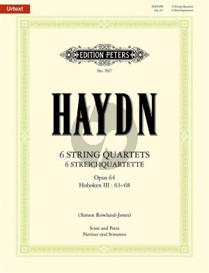 Haydn 6 String Quartets Op.64 Hob.III: 63 - 68 (Score/Parts) (Simon Rowland-Jones) (Peters-Urtext)