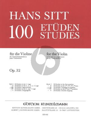 Sitt 100 Etuden Op.32 Vol.3 Violine (20 Etuden Lagenwechsel)