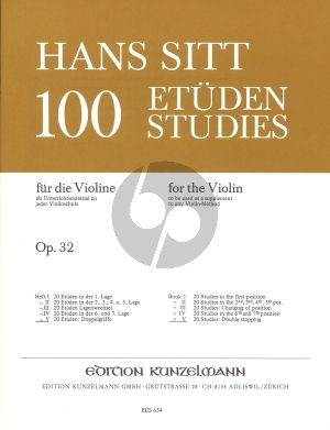 Sitt 100 Etuden Op.32 Vol.5 Violine (20 Etuden: Doppelgriffe)