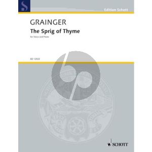 Grainger The Sprig of Thyme for High voice-piano