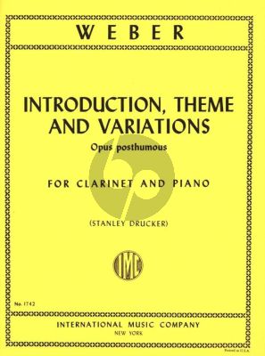 Weber Introduction-Theme and Variations Op. Posth. Clarinet and Piano (Stanley Drucker)