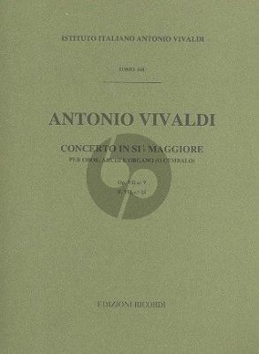 Vivaldi Concerto B-flat major RV 464 Oboe-Strings and Bc (Score)
