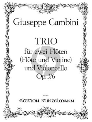 Cambini Trio A-dur Op. 3 No. 6 2 Flöten und Violoncello (Stimmen) (Frank Nagel)