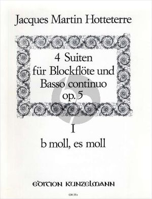 Hotteterre 4 Suiten Op.5 Vol.1 (No.1-2) Altblockflöte-Bc (Hans Maria Kneihs)