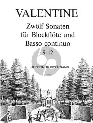 Valentine 12 Sonaten Vol. 3 No. 9 - 12 Altblockflöte (Flöte) und Bc (Walter Kolneder)