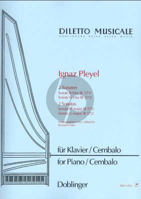 Pleyel 2 Sonatas (B-flat major B.571 and G-major B.572) Piano [Cembalo] (Edited by Richard Fuller)