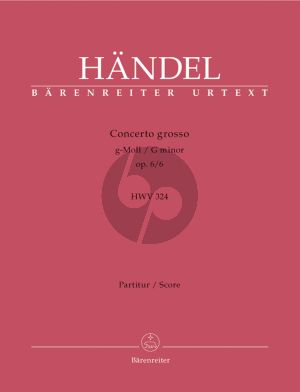 Handel Concerto Grosso g-moll Op.6 No 6 HWV 324 Violine-Violine-Orchester Partitur