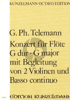 Telemann Konzert G-dur TWV 51:G1 Flöte-Streicher-Bc Partitur (Janos Malina)