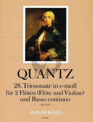 Quantz Triosonate No.28 e-minor QV2:19 for 2 Flutes [Flute-Violin] and Bc Score and Parts (Herausgeber Horst Augsbach - Continuo Wolfgang Kostujak)