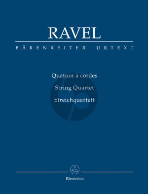 Ravel String Quartet (2 Vi.-Va.-Vc.) Study Score (Edited by Juliette Appold) (Barenreiter-Urtext)