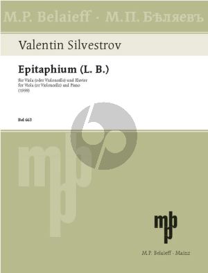 Silvestrov Epitaphium (L.B.) Viola (Vc.)-Piano (interm.-adv.)