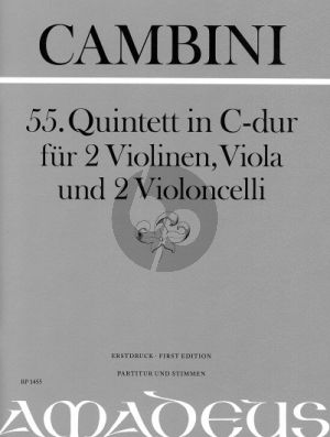 Cambini Quintet No.55 C-major 2 Violins-Viola-2 Violoncellos (Score/Parts) (Bernhard Pauler)