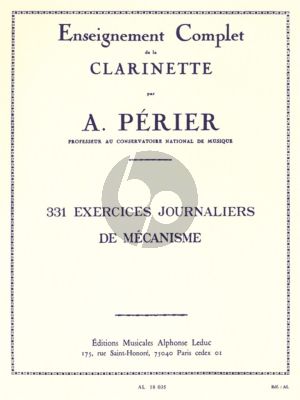 Perier 331 Exercises Journaliers de Mecanisme pour Clarinette