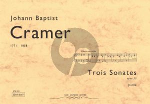 Cramer 3 Sonates Op.23 for Piano Solo (Urtext)