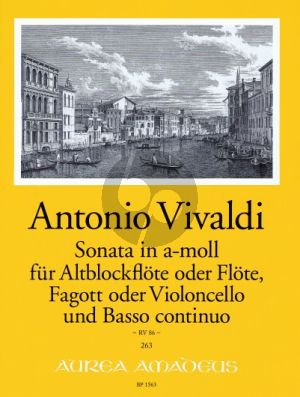 Vivaldi Sonata a-minor RV 86 Treble Recorder [Fl.]- Bassoon [Vc.]-Bc) (Score/Parts) (Bernhard Pauler)