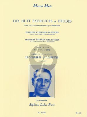 Mule 18 Exercises ou Etudes d'apres Berbiguier (all saxophones)