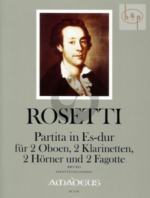 Partita E-flat major RWV B13 (2 Oboes- 2 Clar.[Bb]- 2 Horns[Eb]- 2 Bassoons) (1st.ed.) (Score/Parts)