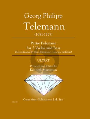 Telemann Partie Polonaise (Reconstructed by Hans Hickmann from Lute Tabl.) (2 Violas-Bass) (Score/Parts) (edited by Kenneth Martinson)