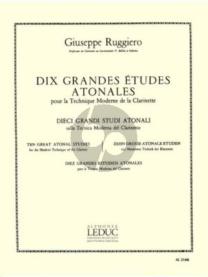 Ruggiero 10 Grandes Etudes Atonales Pour La Technique Moderne de La Clarinette