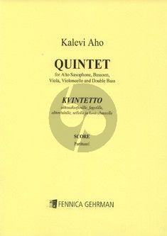 Aho Quintet Alto Sax.-Bassoon-Viola-Violoncello and Bass (Score)