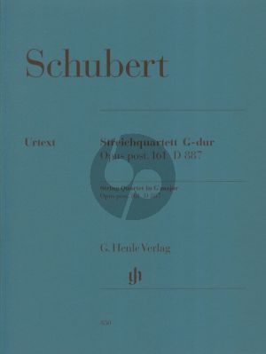 Schubert Quartet G-major Op.posth.161 D.887 (Parts) (edited by Egon Voss) (Henle-Urtext)