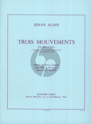 Alain 3 Mouvements pour Flute et Orgue