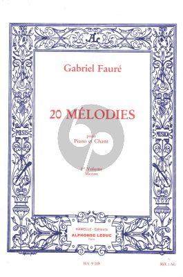 Faure 20 Melodies Vol.1 Voix Moyenne (Hamelle)