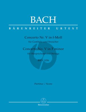 Bach Concerto No.5 f-minor BWV 1056 (Harpsichord- Strings) (Full Score) (edited by Werner Breig) (Barenreiter-Urtext)