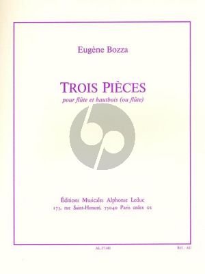 Bozza 3 Pieces Flute et Haubois (ou Flute)