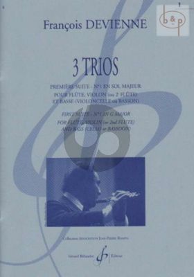 3 Trios No.1 G-major (Flute[Vi.]-Flute-Basse [Vc./Bassoon]) (Score/Parts) (edited by Denis Verroust)