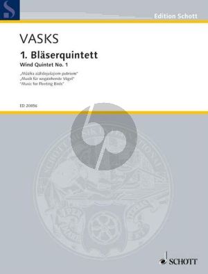 Vasks Wind Quintet No.1 Music for Fleeting Birds (Score/Parts) (1977)