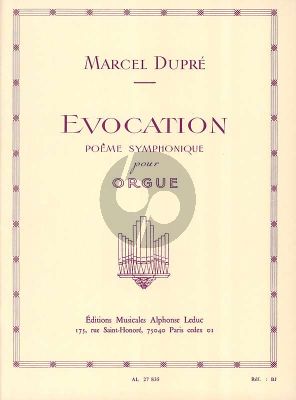 Dupre Evocation Opus 37 pour Orgue