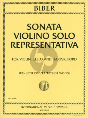 Biber Sonata Violino Solo Representativa (1669) Violin-Violonc.-Harpsichord (Score/Parts) (edited by K. Cooper and P. Wood)