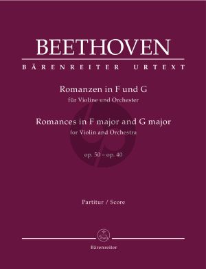 Beethoven Romances Op.40 and 50 in F major and G major for Violin and Orchestra Fullscore (Edited by Jonathan Del Mar) (Barenreiter-Urtext)