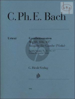Gambensonaten Wq. 88[H.510]- 136[H.558]- 137[H.559]) (edited by Wolfgang Ensslin & E.G. Heinemann)