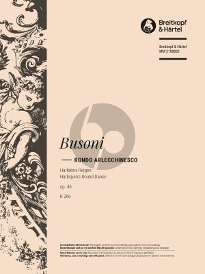 Busoni Rondo Arlecchinesco Op.46 K 266 Study Score (Harlekins Reigen)