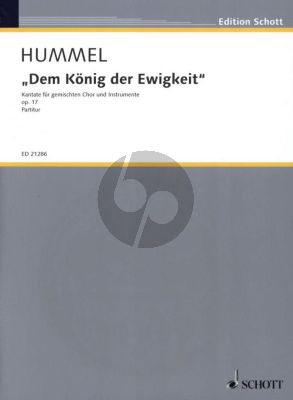 Hummel Dem Konig der Ewigkeit (Kantate) Op.71 SATB- 2 Ob.- 2 Bns.-Trp.-Trb.-D.Bass (Score) (germ.)