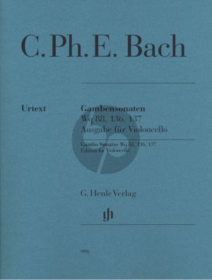 Bach Sonatas for Viola da Gamba Wq.88 - 136 - 137 arranged for Violoncello (edited by Wolfgram Ensslin and E.G.Heinemann) (Henle-Urtext)