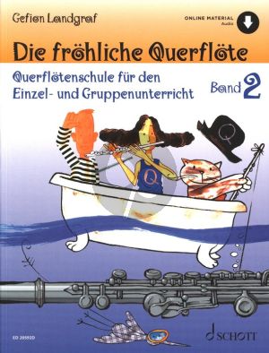 Landgraf Die Frohliche Querflote (Querflotenschule fur den Einzel- und Gruppenunterricht) Vol.2 (Buch mit Audio online) (mit Illustrationen)