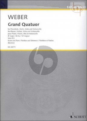 Grand Quatuor B-flat major WeV P.5 (1809) (Piano-Vi.-Va.-Vc.) Score and Parts