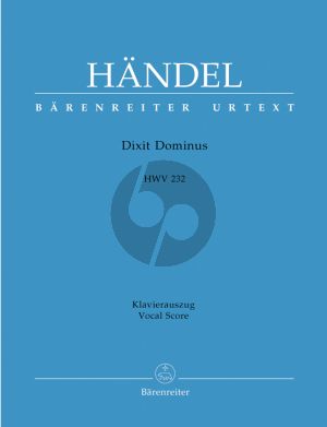 Handel Dixit Dominus HWV 232 (SSATB Soli-SSATB- Str.- Organ) Vocal Score