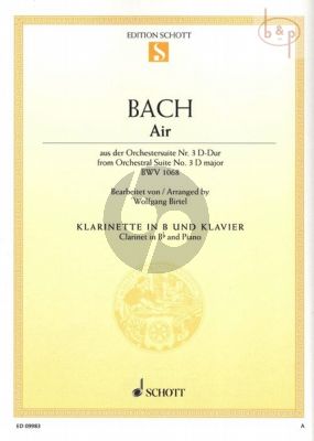 Air BWV 1068 (from Orchestral Suite No.3 D-major) Clarinet-Piano